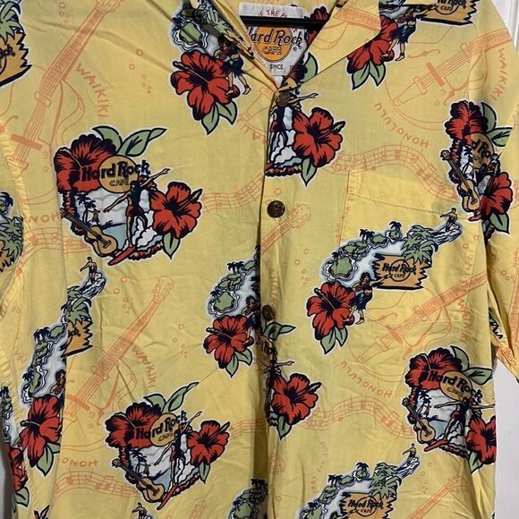 🔥🔥 True Vintage HARD ROCK CAFE Hawaiian Button Down Shirt -EXCELLENT Condition - Picture 2 of 8